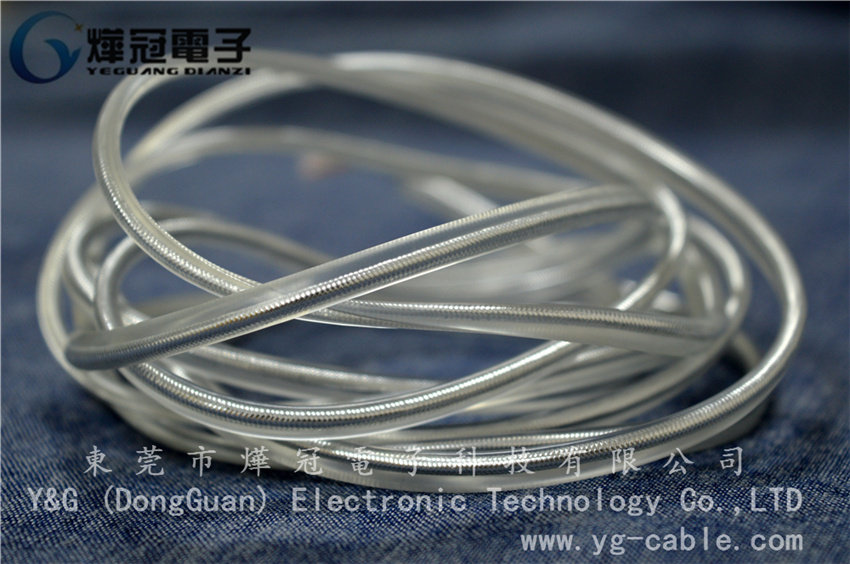 2.7x4.4 5C透明TPE心型铝箔编织线