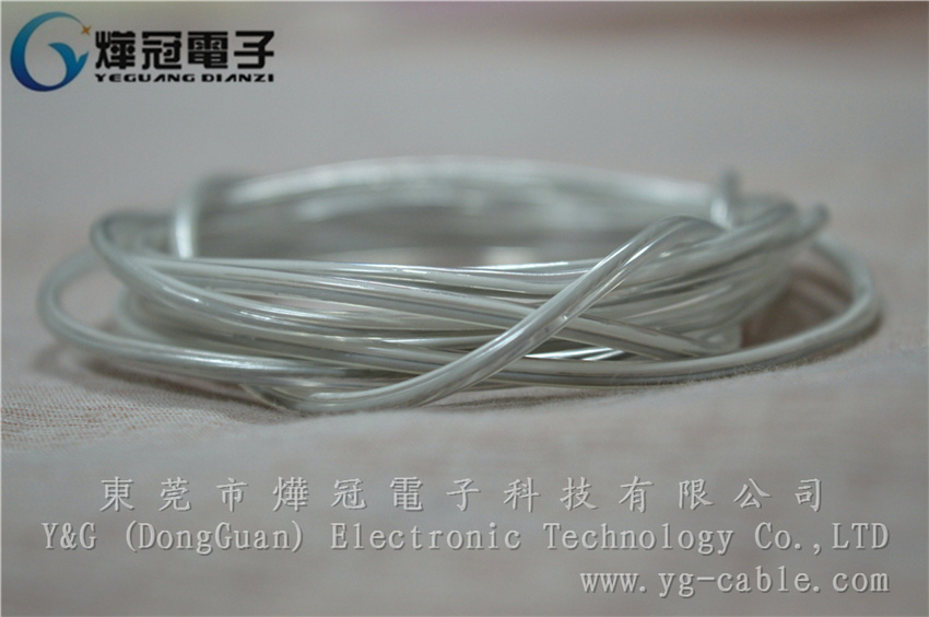 OD2.2 2C+光纤 透明TPE发光耳机线